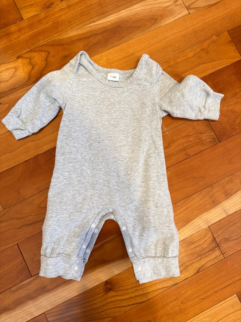 Classic Gray Baby Footie One-Piece Romper